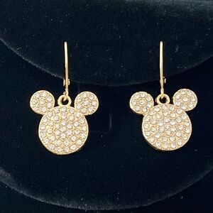 2 Pairs of Mickey Mouse Rhinestone Earrings Set NWT